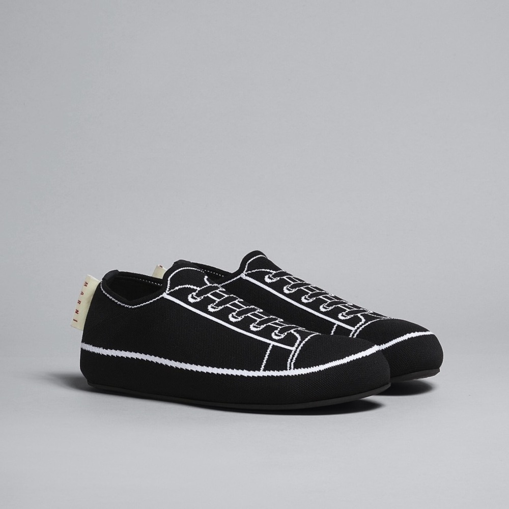 MARNI Intarsia Knit Printed Logo Sneakers Slip On Shoes EU 40 US Mens 7 Womens 9 - Picture 3 of 13